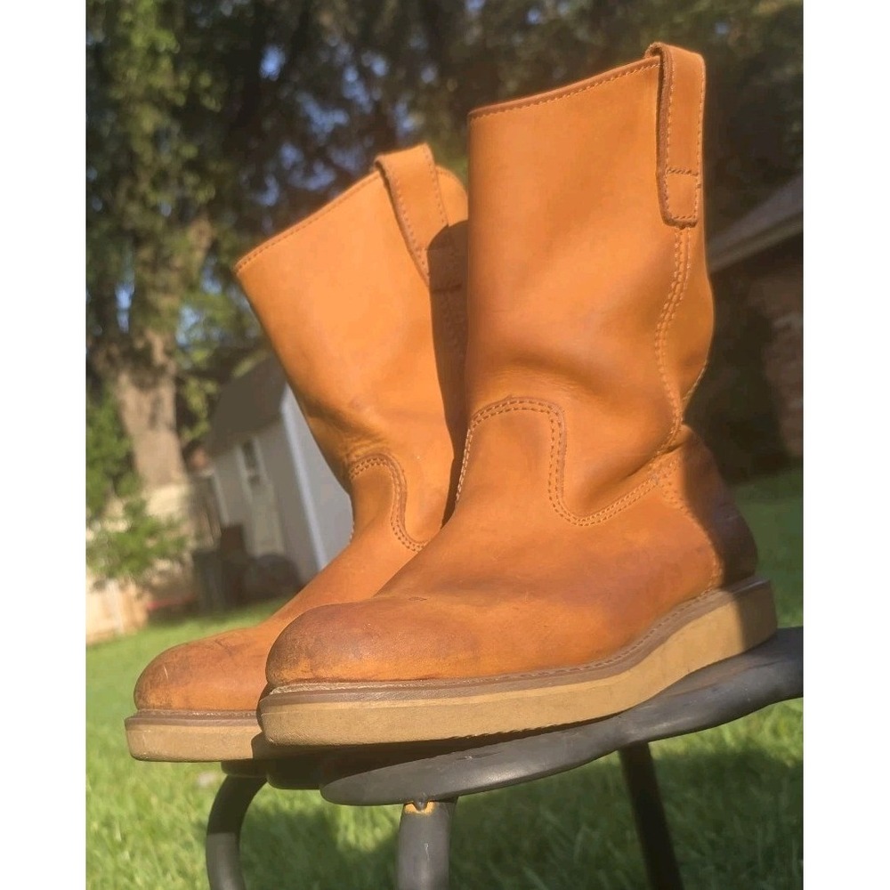VTG MENS BRAZOS COWBOY WORK BROWN BOOTS SIZE 8M